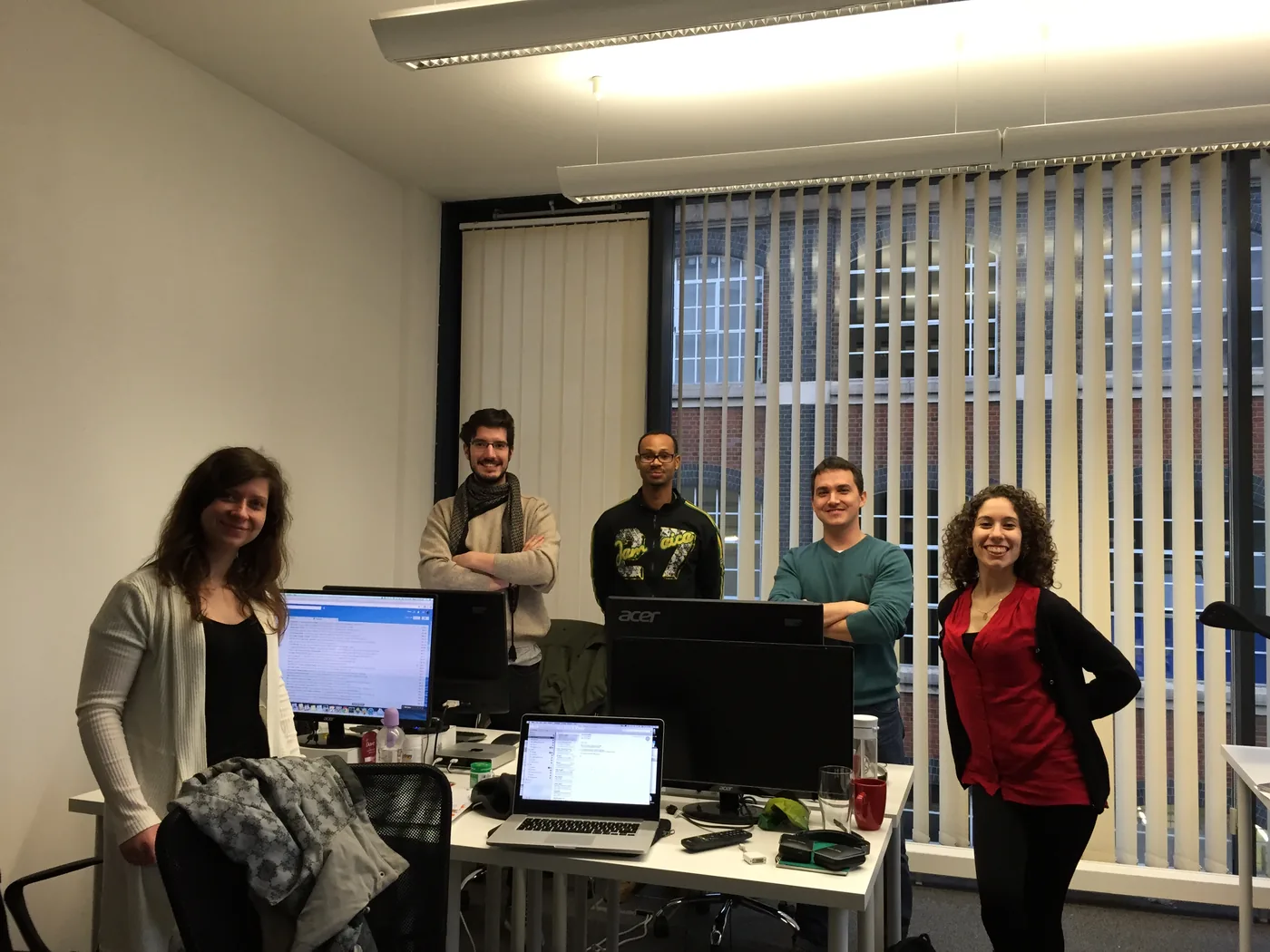 Andre Barrett with his first team of software developers in their London office