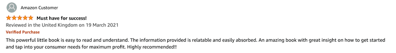 Amazon review by Amazon Customer: Must have for success!