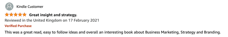 Amazon review by Kindle Customer: Great insight and strategy